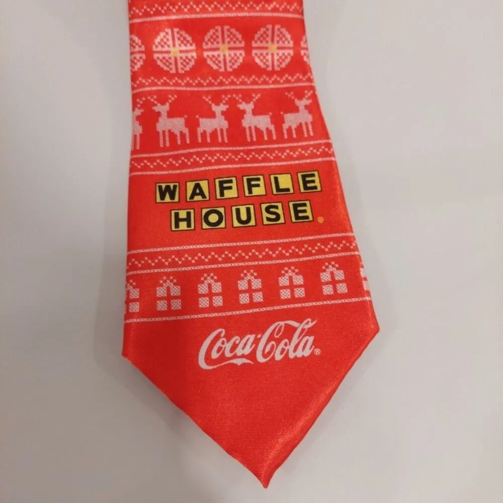 Waffle House Coca Cola Red Christmas Tie